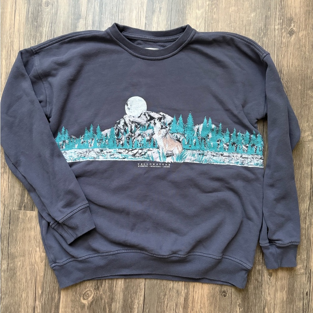 Abercrombie Wolf Graphic Vintage Style Crewneck